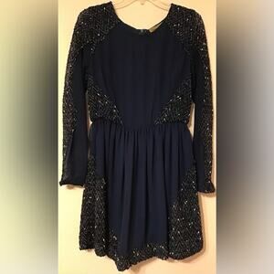 Vintage Karen Zambos vintage couture navy dress size large